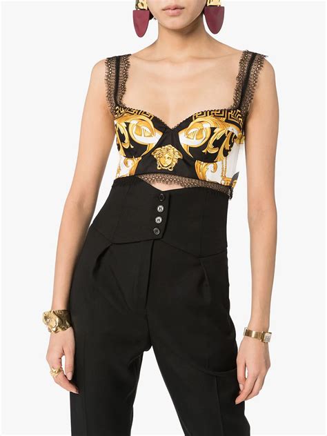 versace baroque bra top|farfetch Versace tops.